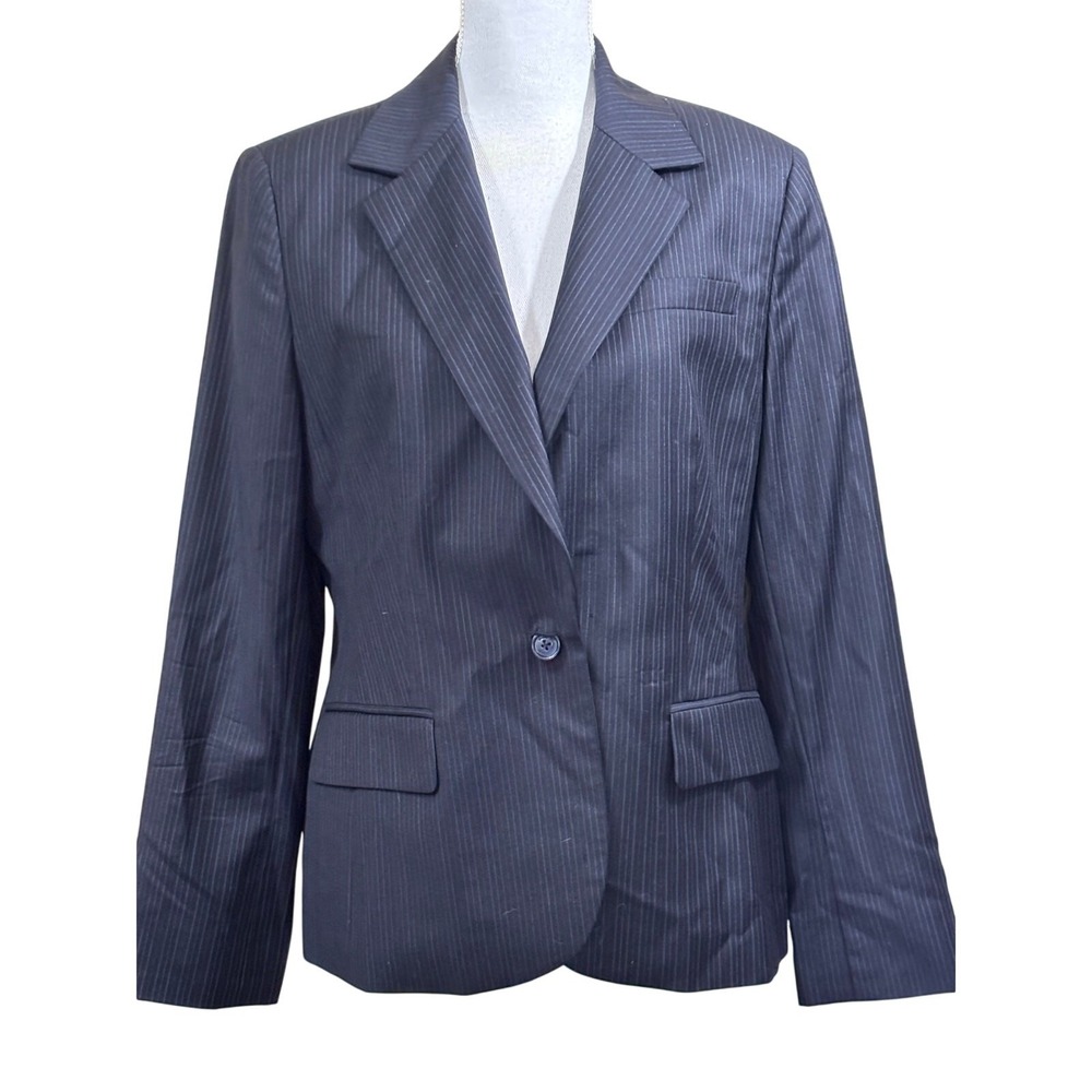 Brooks Brothers 346 Pinstripe 100% Wool Blazer 12 Tailored Preppy Office